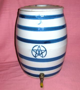 Antique Stoneware 2 Gal Water Cooler Star Brand