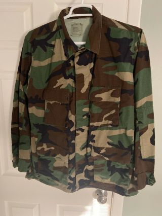 Us Army Issue Woodland Camo Bdu Shirt/jacket Size Xl - Reg