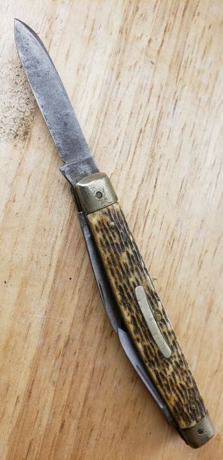 Vintage Argyle Cutlery Co Knife/ Jigged Bone Congress Pocket Knife/ Germany