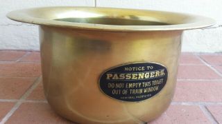 Antique Vintage Brass Railroad Train Chamber Pot.  Missing Handle