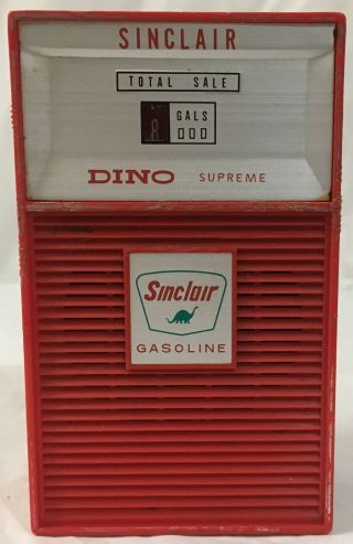 Vintage Sinclair Gasoline Red Transistor Radio Sinclair Dino Gas Tank With Buds