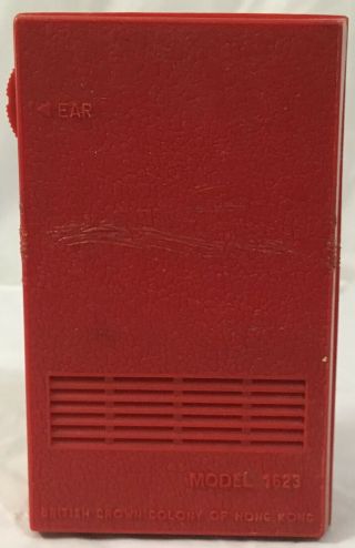 Vintage Sinclair Gasoline Red Transistor Radio Sinclair Dino Gas Tank with Buds 3