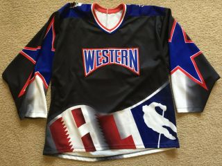 1996 Vintage Bauer Ihl Western All Star Weekend Hockey Jersey - Black - Large L