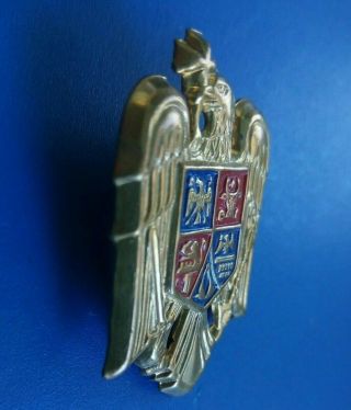 Cruciate Eagle for General brass Badge cap peak Coat of Arms,  Romanian Army 3