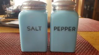 Vintage Baby Blue Jenette Salt And Pepper Shakers