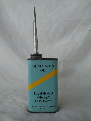 Vintage Generator Oil Hammond Organ Company Oil Can