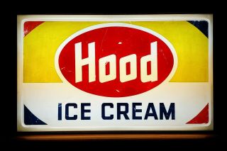 Vintage Hood Ice Cream Lighted Sign 50s Old Store Display Rack Sealtest Bordens