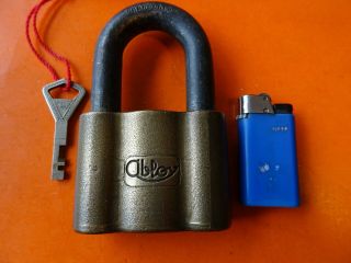 Old Antique Padlock From Abloy Finland With Key.  Old High Security Lock Keys