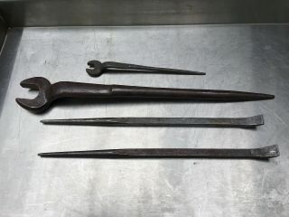 Vintage Iron Workers Tools Billings & Williams Spud Wrenches Cornwell Pry Bars