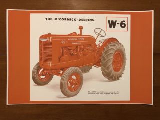 Vintage Mccormick - Deering W - 6 Tractor Advertisement Poster Man Cave Gift Decor