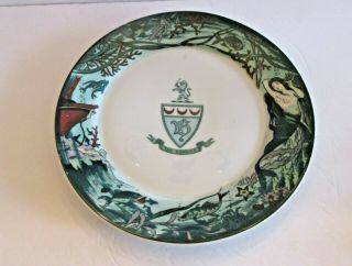The Bowers Vintage China Hotel Restaurant Plate 10.  5 " Mermaid Fish Boat Wreck