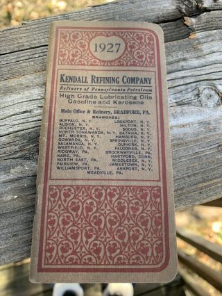 Rare Antique 1927 Kendall Oil Reference Address Book Diary Oil Gas Station Sign