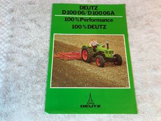 Rare 1970s Deutz Fahr D100 06 Tractor Dealer Brochure