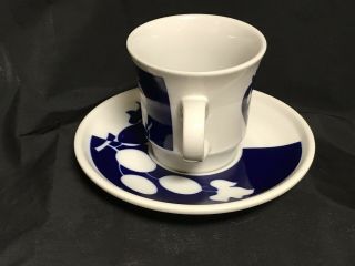 Vtg Noritake Fruitful Primastone Blue Cup and Saucer Set of 5 Mid Century Modern 3
