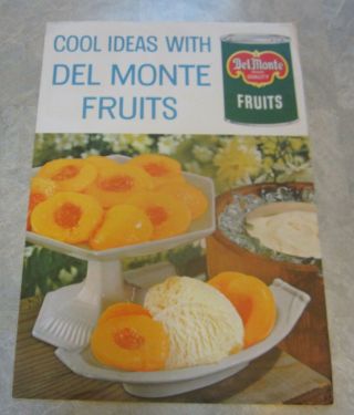Old Vintage 1958 Del Monte Canned Fruit - Peaches - Grocery Store Poster