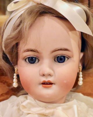 Antique 23 " German Bisque Doll By Franz Schmitt W/orig Mohair Wig