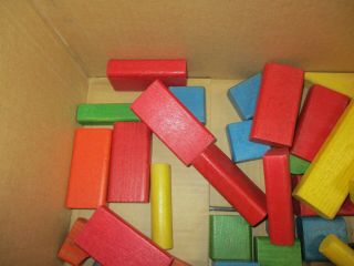 Vintage Wood Blocks Play Set Stacking Different Colors 2