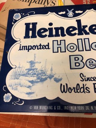 VTG 1950 ' s HEINEKEN ' S HEINEKEN BEER TOC TIN BAR PUB SIGN HOLLAND WINDMILL 2