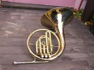 Vintage C.  G.  Conn Mellophone Brass Musical Instrument Horn Piston Valves