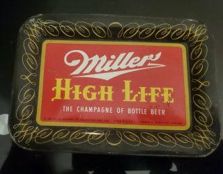 1952 Miller High Life Beer Metal Tip Tray