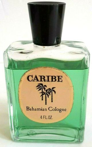 Vintage 1970s Caribe Bahamian Cologne By H.  M.  Rich 4 Oz,  Bottle Approx.  85 Full