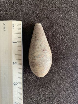 Authentic Ancient Native American Grooved Stone Plummet,  Indian,  Arrowhead