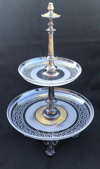 Christofle Silvered Bronze & Crystal Centerpiece