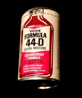 Vintage Vicks Formula 44 - D Cough Mixture Sample Full Can (1 Oz) Nos