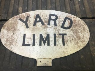 Vintage Aluminum Railroad Yard Limit Sign Double Sided,  36 " X 24 "