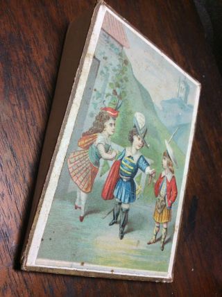 Antique Ephemera Box Children’s Toy With Old Paper Lithograph