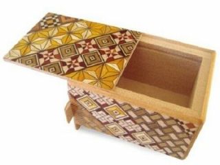 Japanese Yosegi Puzzle Box Samurai Wooden Secret Trick Box 3 Sun 7 Steps Hk - 102