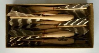 Vintage Apex Darts Official No.  2 Set Of Twelve Turkey Feather