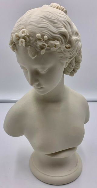 Antique Copeland Parian Ware Bust Of A Young Woman