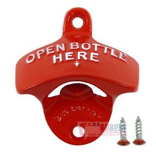 Red Open Bottle Here Bottle Opener Starr X Cast Iron Wall Mounted With Screws