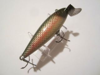 Vintage Fishing Lure Creek Chub Wiggler Redside Scale Finish Very Early
