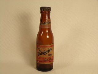 Vintage Antique Miniature Edelweiss Beer Souvenir Glass Beer Bottle Bar Decor