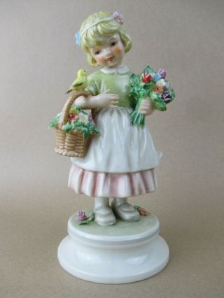 Hummel Goebel Lore 248 Bird Song Girl W/ Flowers Figurine 1/714 West Germany