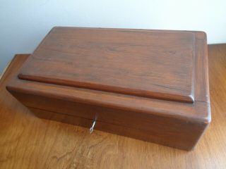 Antique Vintage Wood Folding Portable Travel Writing Lap Desk Document Box Case