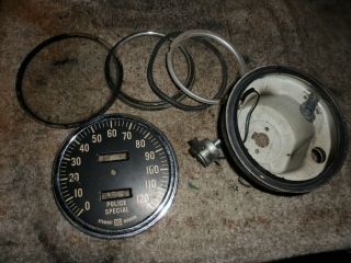 Vintage Stewart Warner Police Special Speedometer Rat Rod Harley Parts