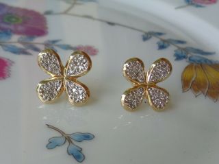 Fine Vintage 14k Gold And Diamond Earrings – Heavy At 4.  6 Grams