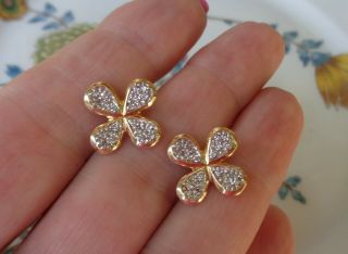 FINE VINTAGE 14K GOLD AND DIAMOND EARRINGS – HEAVY AT 4.  6 GRAMS 2