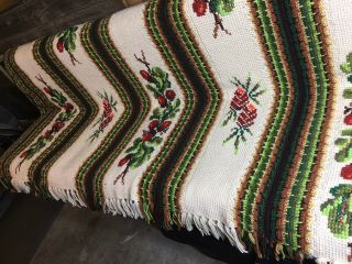 Vtg Crochet Mcm Granny Flower Afghan Bedspread Throw Blanket 80x90 " Queen Full