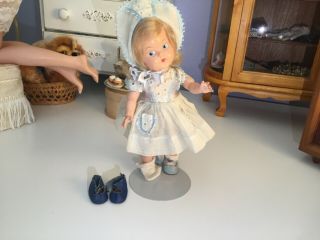 Vintage Vogue Pre Ginny Toddles Painted Eye Doll (1943?) Extra Front Snap Shoes