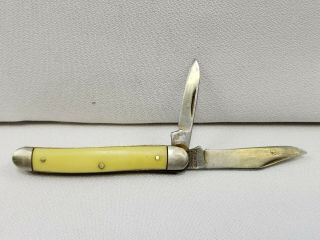 Vintage Kutmaster Utica N.  Y.  Usa Yellow Blade Pocket Knife