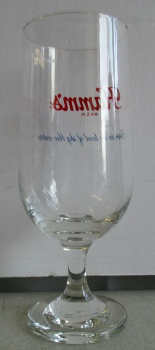 VINTAGE HAMM ' S STEMMED BEER GLASS BORN IN THE LAND OF SKY BLUE WATERS 3