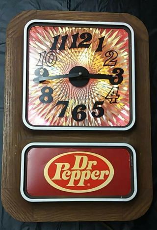 Vintage Dr Pepper Old Electric Lighted Clock Motion Light Sign,  Very Cool Rare