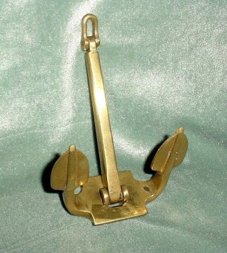 Old Bronze Paperweight Desk Ornament Navy Anchor In Scale 3d Realistic 4.  50 Inch