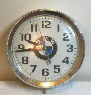 Vintage Bmw Wall Clock Man Cave Garage Timex Model 2008b Made In Usa