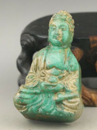 Old Chinese Natural Jade Hand - Carved Buddha Pendant
