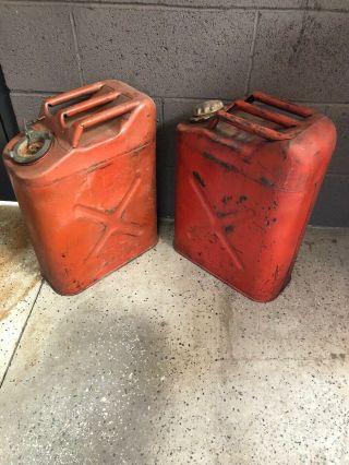 Vintage Usmc Military Red Metal Jerry Gas Can 5 Gallon 1960 